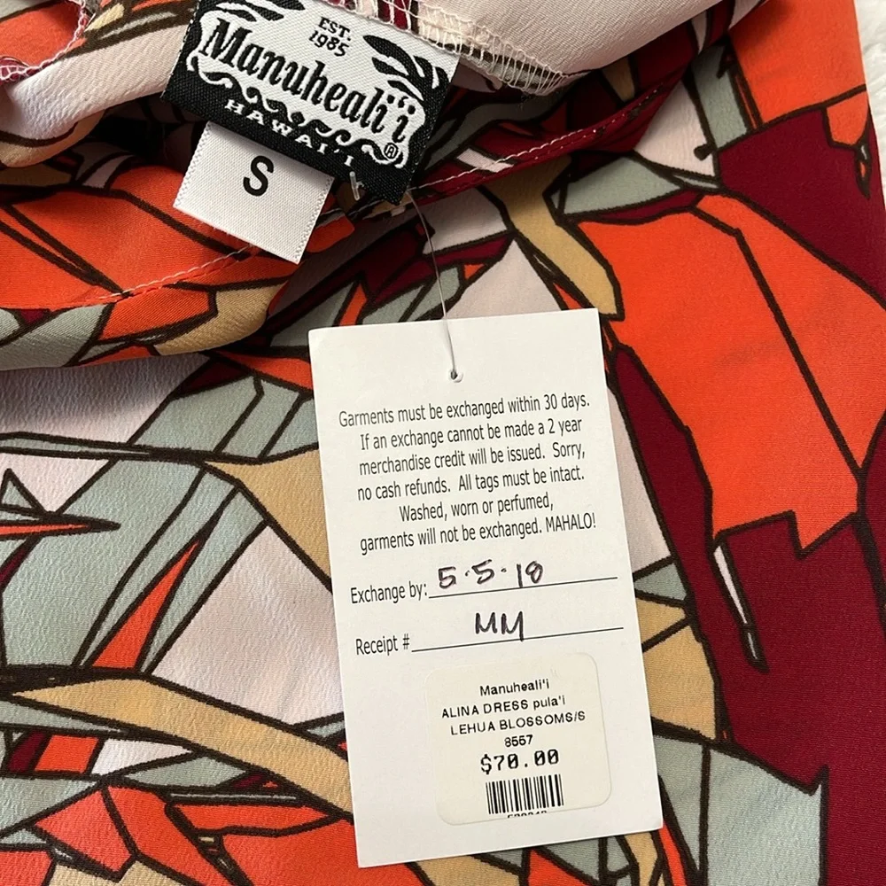 NWT Manuhealii Alina Dress Pū Lāʻī Lehua Blossoms S - Picture 6 of 7